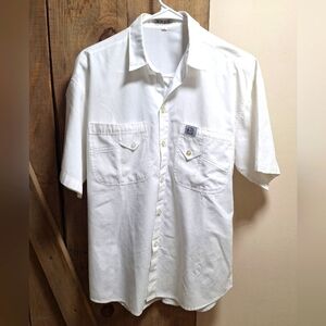 A Hugo Boss men's short sleeve button-down in a size large. Pre-loved